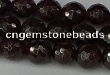 CGA663 15.5 inches 8mm faceted round red garnet beads wholesale