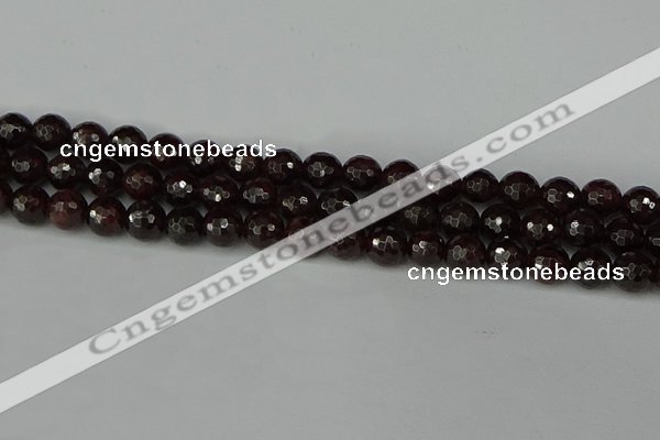 CGA663 15.5 inches 8mm faceted round red garnet beads wholesale