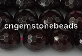 CGA665 15.5 inches 12mm faceted round red garnet beads wholesale