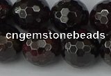 CGA666 15.5 inches 14mm faceted round red garnet beads wholesale