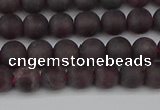 CGA671 15.5 inches 6mm round matte red garnet beads wholesale