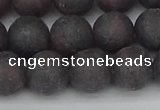 CGA673 15.5 inches 10mm round matte red garnet beads wholesale