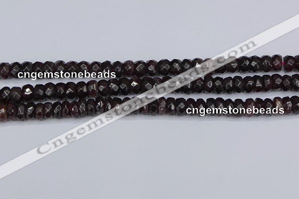 CGA678 15.5 inches 4*7mm faceted rondelle red garnet beads