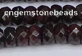 CGA679 15.5 inches 5*9mm faceted rondelle red garnet beads