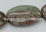 CGA68 15.5 inches 30*40mm oval red green garnet gemstone beads