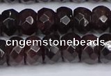 CGA680 15.5 inches 6*11mm faceted rondelle red garnet beads