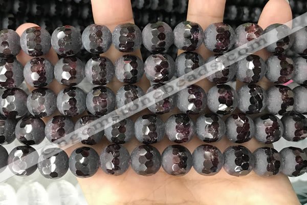 CGA690 15.5 inches 8mm faceted round red garnet beads