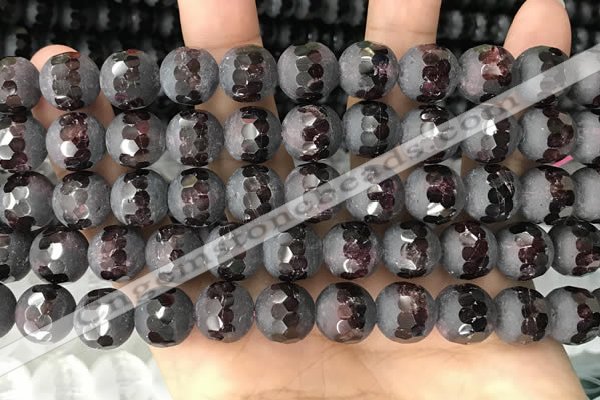 CGA691 15.5 inches 10mm faceted round red garnet beads