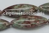 CGA70 15.5 inches 20*40mm horse eye red green garnet gemstone beads