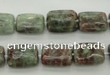 CGA74 15.5 inches 10*14mm rectangle red green garnet gemstone beads