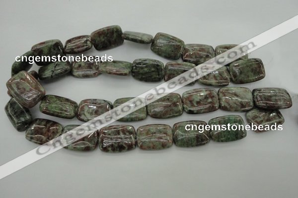 CGA78 15.5 inches 18*25mm rectangle red green garnet gemstone beads