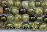 CGA835 15 inches 4mm round green garnet beads