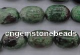 CGA85 15.5 inches 13*18mm egg-shaped red green garnet gemstone beads