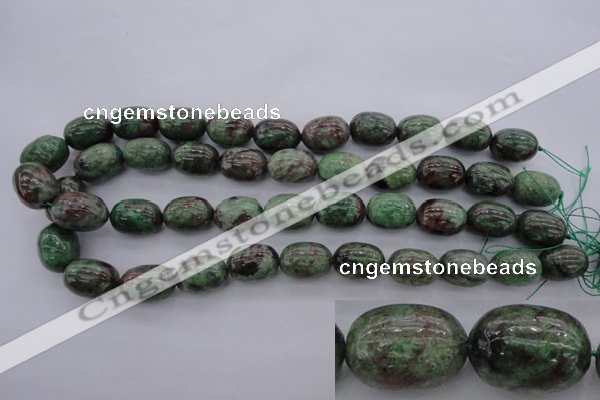 CGA85 15.5 inches 13*18mm egg-shaped red green garnet gemstone beads