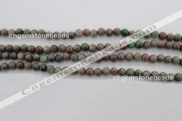 CGA87 15.5 inches 6mm round red green garnet gemstone beads