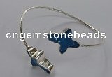CGB1003 13*18mm - 15*20mm cross druzy agate bangles wholesale