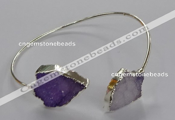 CGB1009 15*20mm - 18*25mm arrowhead druzy agate bangles wholesale