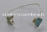 CGB1022 13*18mm - 15*20mm freeform & butterfly druzy agate bangles