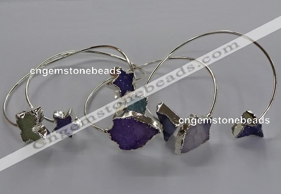 CGB1026 10*12mm - 18*25mm freeform druzy agate bangles