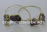 CGB1028 15*20mm - 20*25mm freeform druzy amethyst bangles