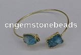 CGB1034 8*18mm - 10*20mm freeform druzy agate bangles