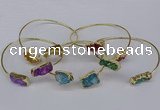 CGB1038 8*18mm - 10*20mm freeform druzy agate bangles