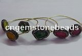 CGB1507 18*25mm - 20*28mm freeform druzy agate bangles wholesale