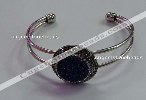 CGB1514 25mm coin plated druzy agate bangles wholesale