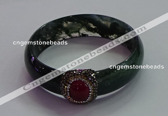 CGB1524 Outer diameter 65mm fashion moss agate & chalcedony bangles