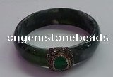 CGB1526 Outer diameter 65mm fashion moss agate & chalcedony bangles