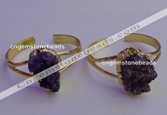 CGB2008 20*30mm - 25*30mm freeform druzy amethyst bangles