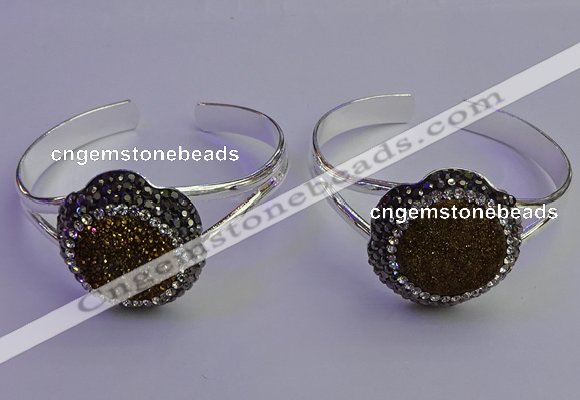 CGB2014 30mm flower druzy agate gemstone bangles wholesale