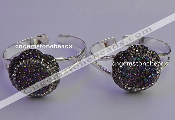 CGB2016 30mm flower druzy agate gemstone bangles wholesale