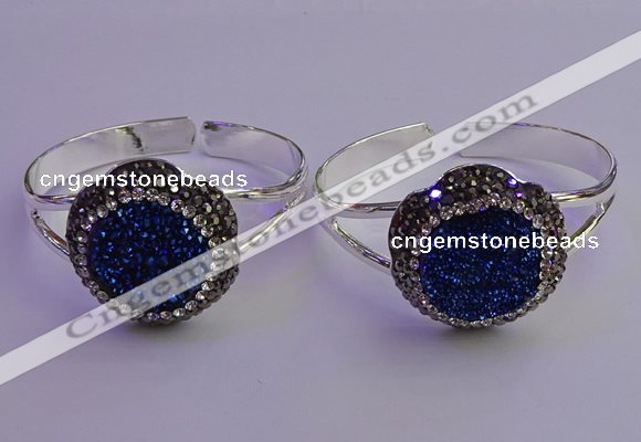 CGB2017 30mm flower druzy agate gemstone bangles wholesale