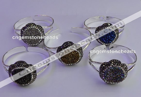 CGB2018 30mm flower druzy agate gemstone bangles wholesale