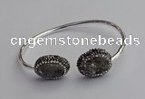 CGB2021 16*20mm freeform plated druzy agate bangles wholesale