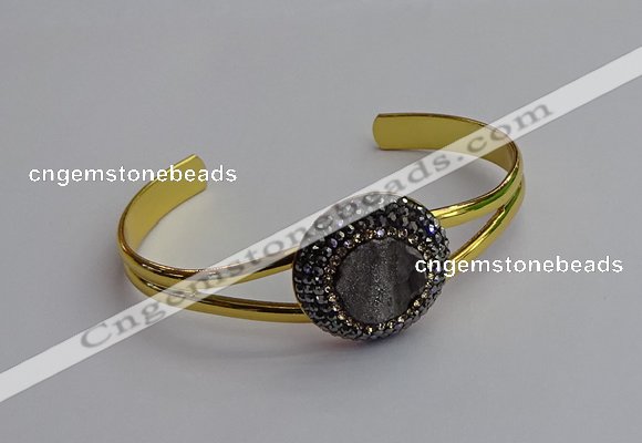 CGB2028 25mm coin plated druzy agate bangles wholesale