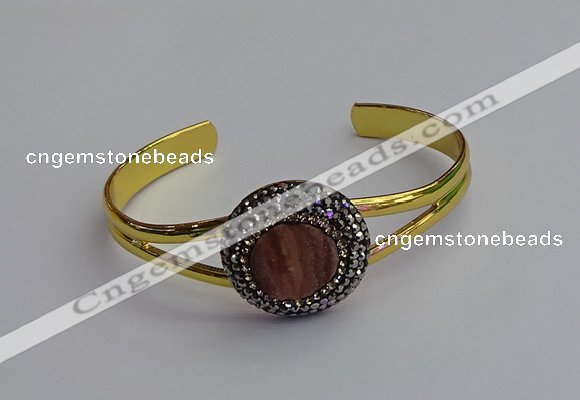 CGB2030 25mm coin plated druzy agate bangles wholesale