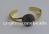 CGB2031 25mm coin plated druzy agate bangles wholesale