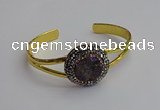 CGB2032 25mm coin plated druzy agate bangles wholesale