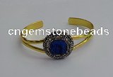 CGB2033 25mm coin plated druzy agate bangles wholesale