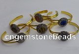 CGB2035 25mm coin plated druzy agate bangles wholesale