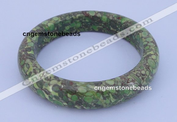 CGB208 Inner diameter 60mm fashion flower turquoise gemstone bangle