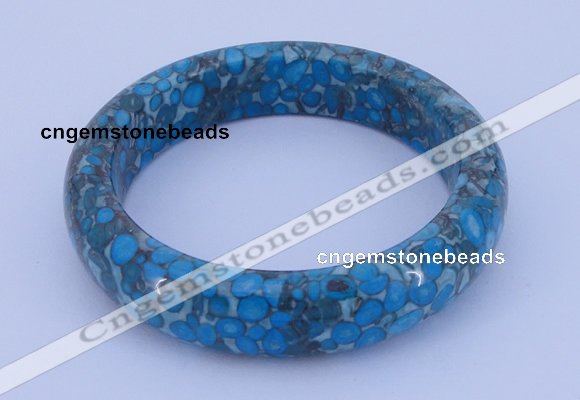 CGB209 Inner diameter 60mm fashion flower turquoise gemstone bangle