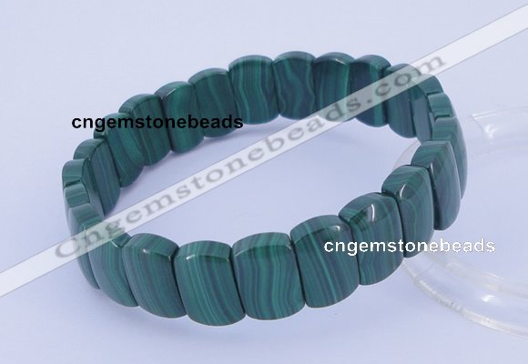 CGB224 7 inches 8*12mm rectangle natural malachite gemstone bracelets