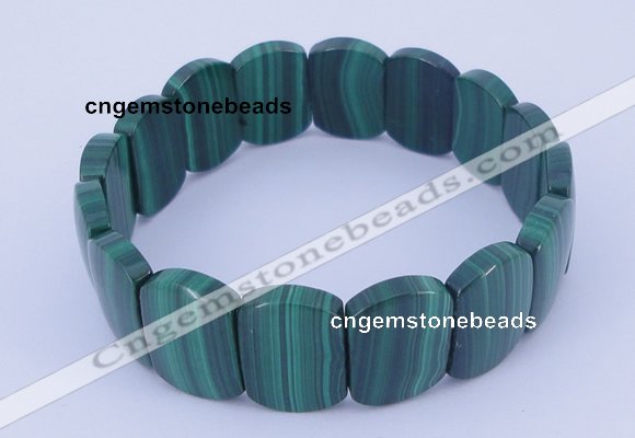 CGB225 7 inches 11*16mm rectangle natural malachite gemstone bracelets