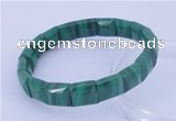 CGB226 7 inches 10*10mm square natural malachite gemstone bracelets