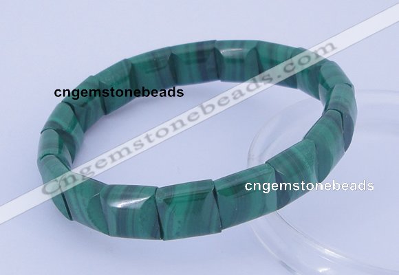 CGB226 7 inches 10*10mm square natural malachite gemstone bracelets