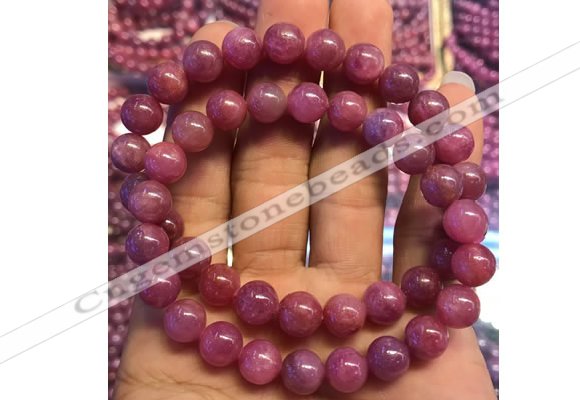 CGB2500 7.5 inches 6mm round ruby gemstone beaded bracelets