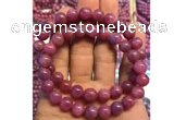 CGB2501 7.5 inches 7mm round ruby gemstone beaded bracelets